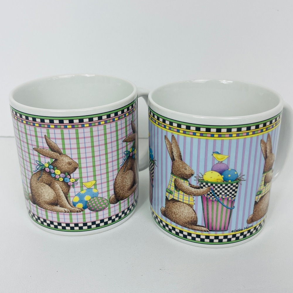 Sakura Mugs Unisex OS Easter Debbie Mumm Bunny Multicolor Stoneware Excellent